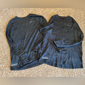 Lot of 2 Nike Running Division ThermaFit Long Sleeve Tees